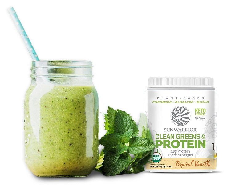Protein Clean greens Fermented protein powder tropical vanilla (Organic)175g by Sunwarrior